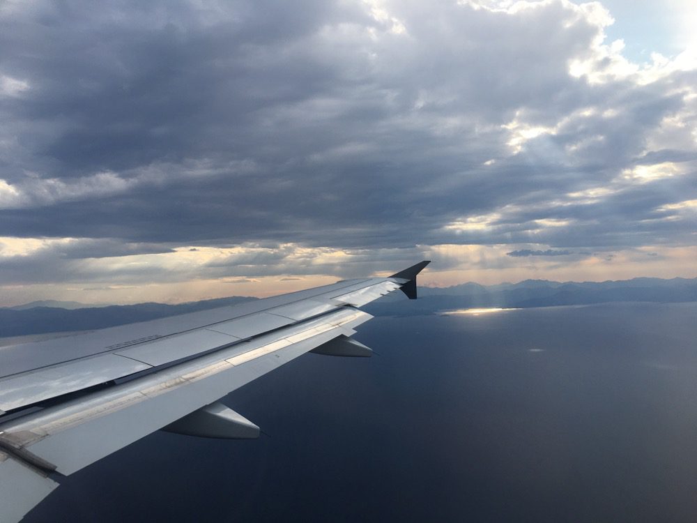 Der Blick aus dem Flugzeug von München nach Korfu.